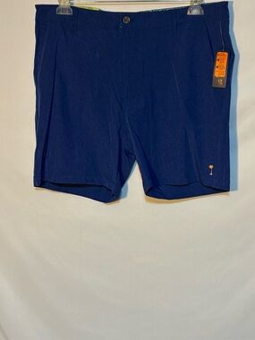 Margaritaville Performance Stretch Shorts 36 Blue NWT UPF 30+ Quick Dry